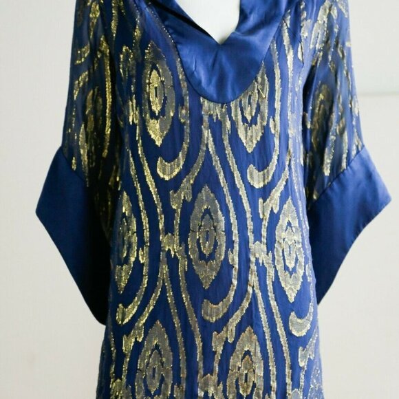 Halston  Heritage Silk and Gold Metallic Top - Picture 4 of 10
